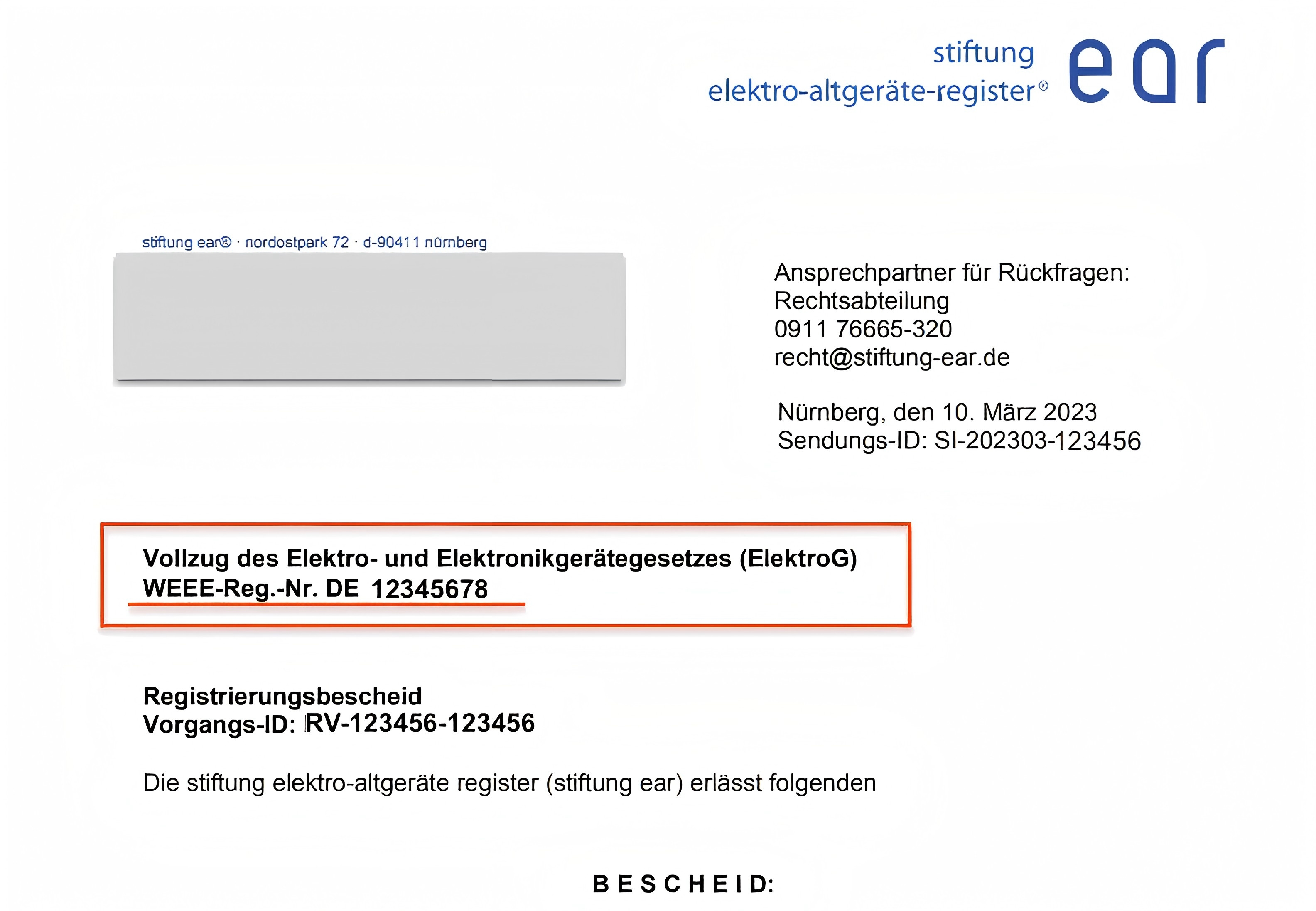 EPR registration number